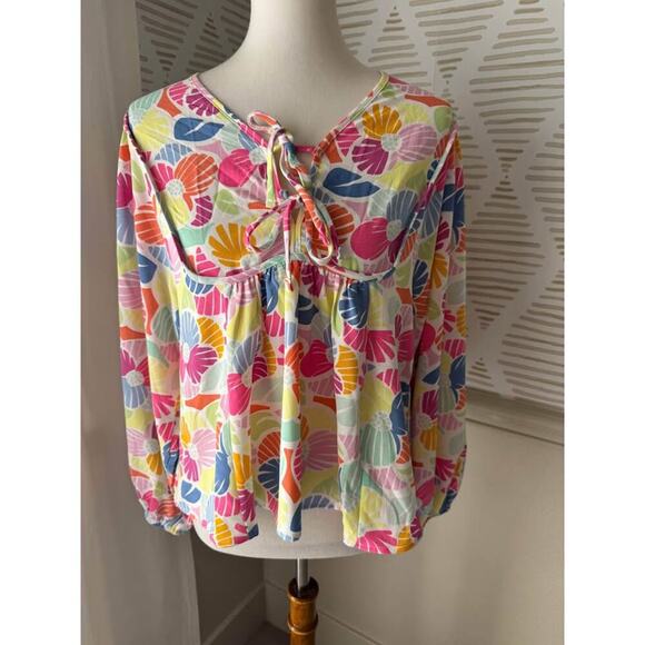 NWT Michelle McDowell Women’s Medium Vivey Afternoon Showers Top - Picture 2 of 7